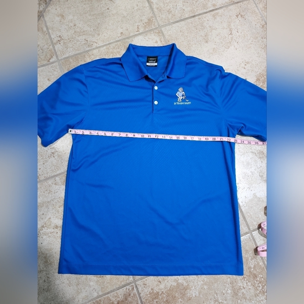 Nike Golf Men’s L Polo Shirt Blue Dri-FIT Embroidered Golf Preppy Retro 15 Years - Picture 6 of 7